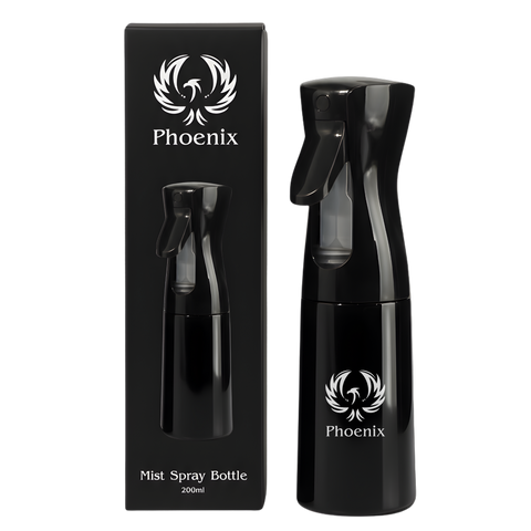 Phoenix Hair Products Mist Spray Bottle 200 ml fijne nevel sprayfles voor haarstyling met luxe zwarte verpakking